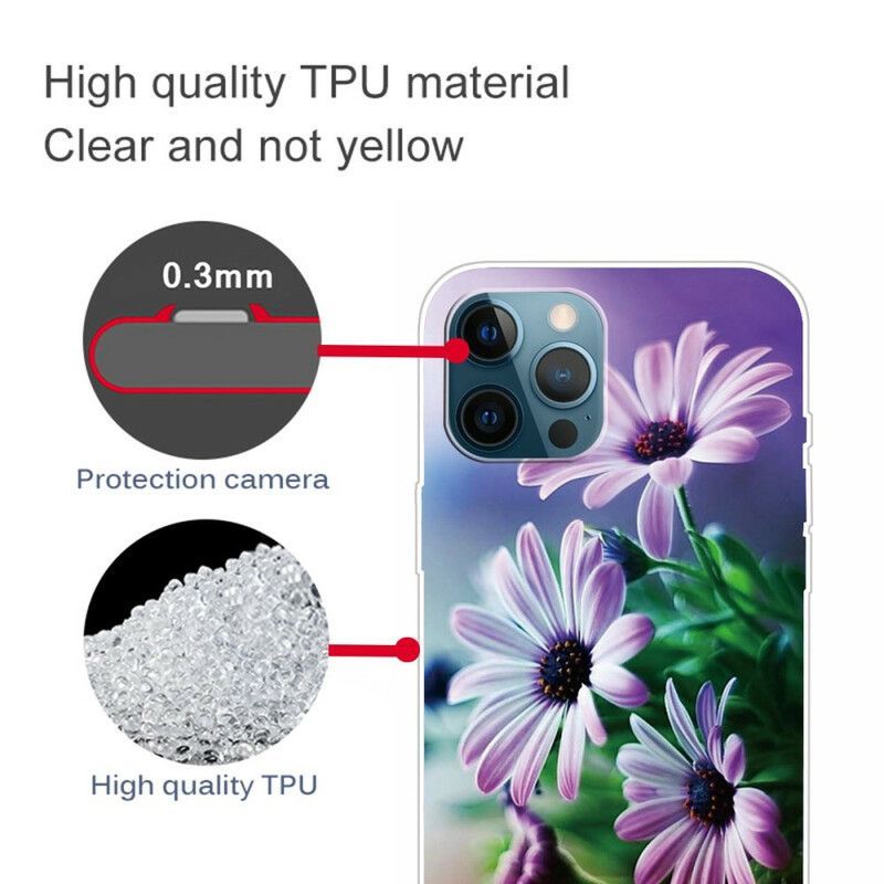 Κάλυμμα iPhone 13 Pro Max Ροζ Ρεαλιστικά Λουλούδια