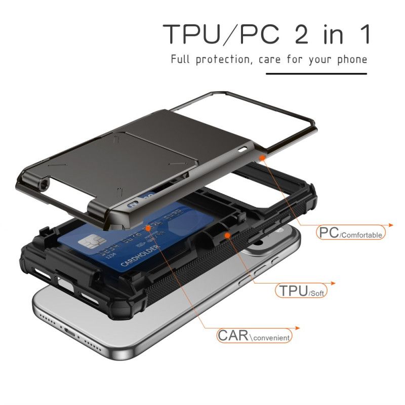 Κάλυμμα iPhone 17 Pro Max Αναδιπλούμενη Θήκη Για Κάρτες Σιλικόνης
