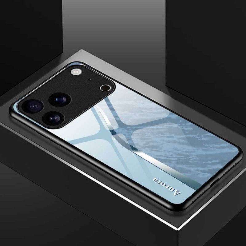 Κάλυμμα iPhone 17 Pro Max Ανοιχτό Μπλε Σκληρυμένο Γυαλί Σιλικόνης