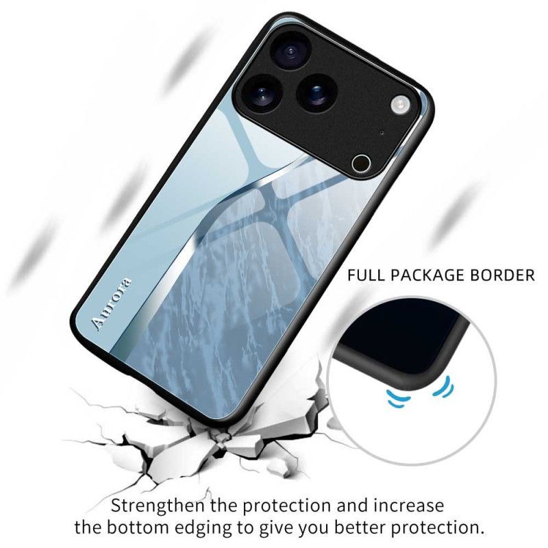 Κάλυμμα iPhone 17 Pro Max Ανοιχτό Μπλε Σκληρυμένο Γυαλί Σιλικόνης
