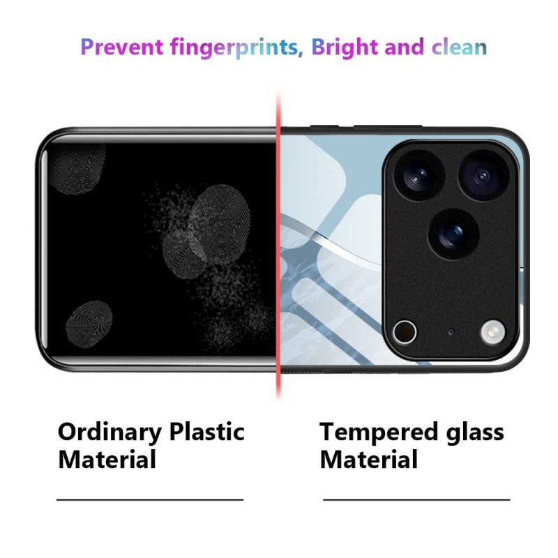 Κάλυμμα iPhone 17 Pro Max Ανοιχτό Μπλε Σκληρυμένο Γυαλί Σιλικόνης