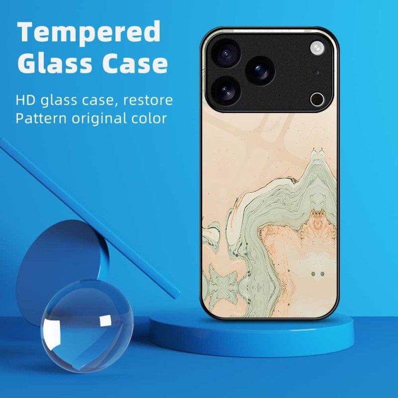 Κάλυμμα iPhone 17 Pro Max Βαμμένο Σχέδιο Από Σκληρυμένο Γυαλί Σιλικόνης