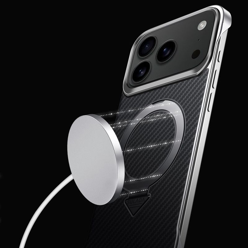 Κάλυμμα iPhone 17 Pro Max Βάση Magsafe Από Ίνες Άνθρακα Με Δακτύλιο Σιλικόνης
