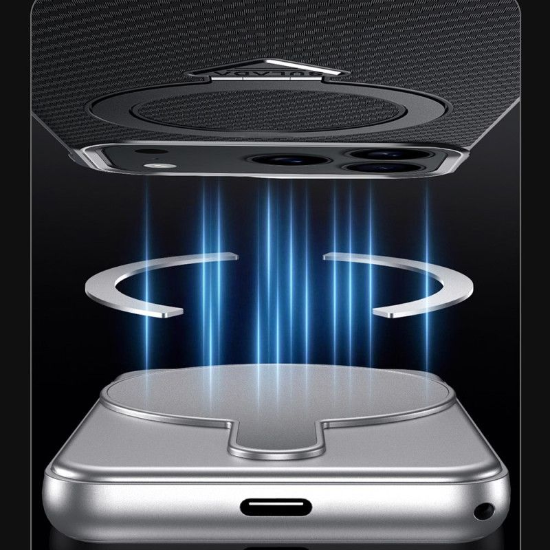 Κάλυμμα iPhone 17 Pro Max Βάση Magsafe Από Ίνες Άνθρακα Με Δακτύλιο Σιλικόνης