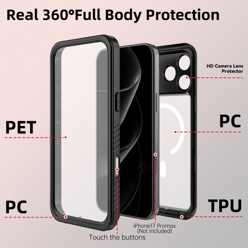 Κάλυμμα iPhone 17 Pro Max Διαφανής Συμβατή Με Magsafe Αδιάβροχη Ip68 Σιλικόνης