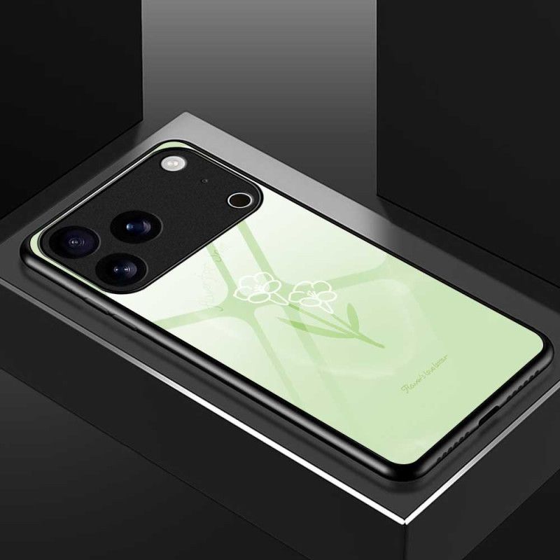 Κάλυμμα iPhone 17 Pro Max Λουλούδια Από Σκληρυμένο Γυαλί Σιλικόνης