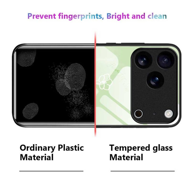 Κάλυμμα iPhone 17 Pro Max Λουλούδια Από Σκληρυμένο Γυαλί Σιλικόνης