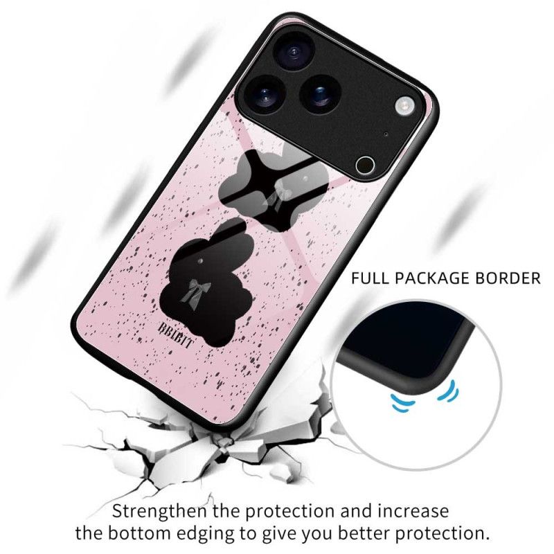 Κάλυμμα iPhone 17 Pro Max Ροζ Και Μαύρο Σκληρυμένο Γυαλί