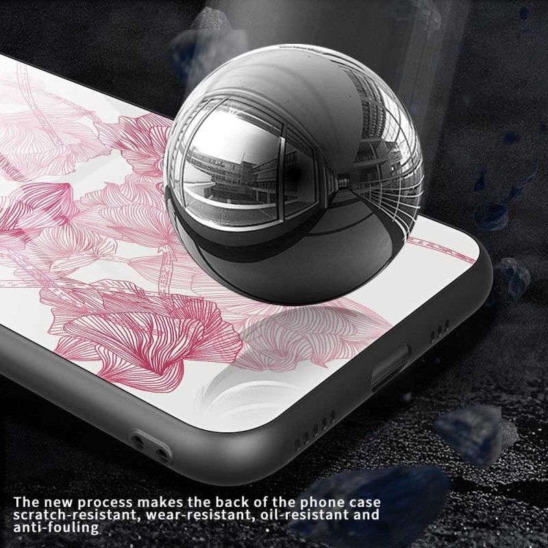 Κάλυμμα iPhone 17 Pro Max Ροζ Σκληρυμένο Γυαλί Floralie