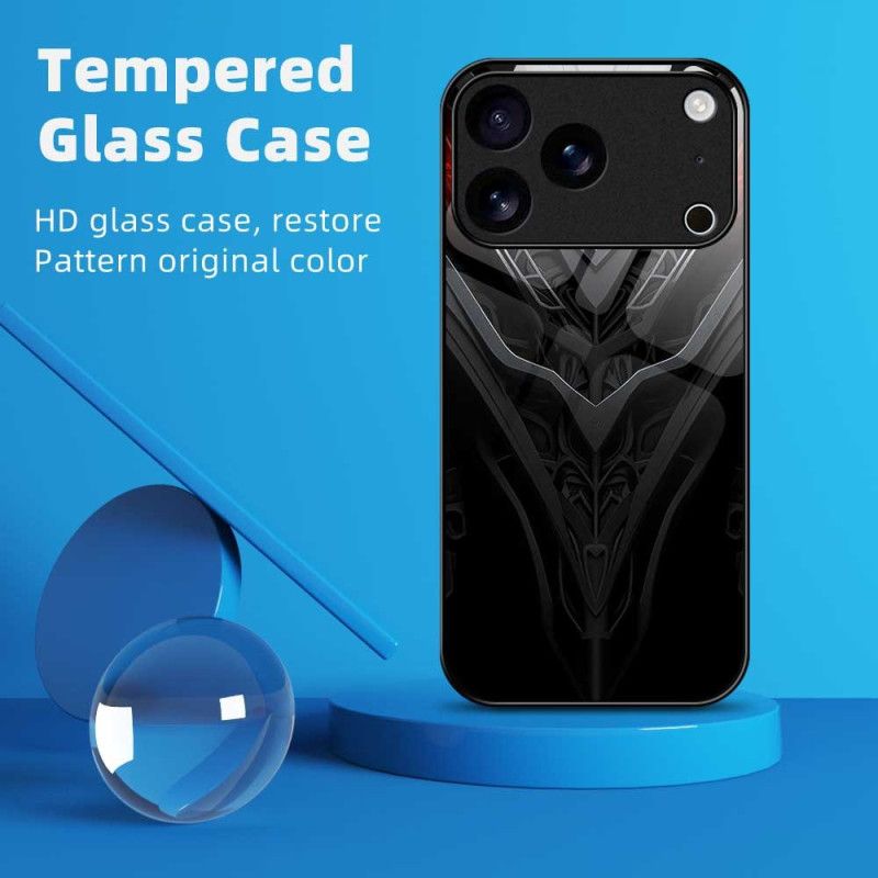 Κάλυμμα iPhone 17 Pro Max Σχεδιασμός Από Σκληρυμένο Γυαλί Μαύρο Σιλικόνης