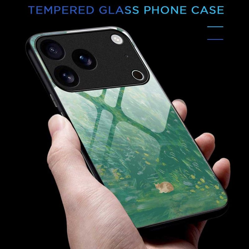 Κάλυμμα iPhone 17 Pro Max Θήκες Κινητών Σκληρυμένο Γυαλί Με Σχέδιο Γάτας
