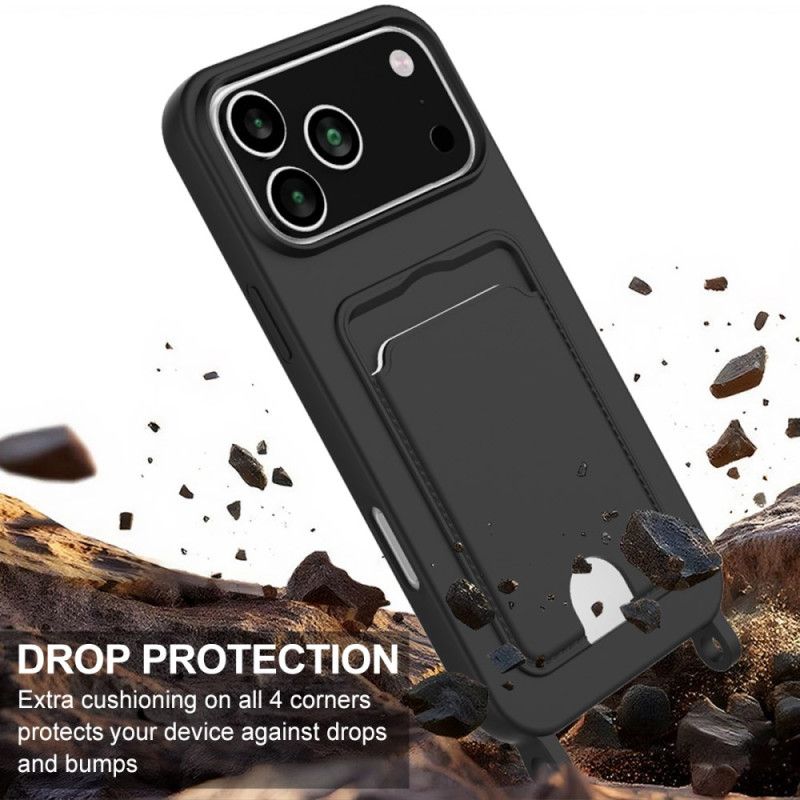 Κάλυμμα iPhone 17 Pro Max Θήκη Καρτών Με Καλώδιο Σιλικόνης
