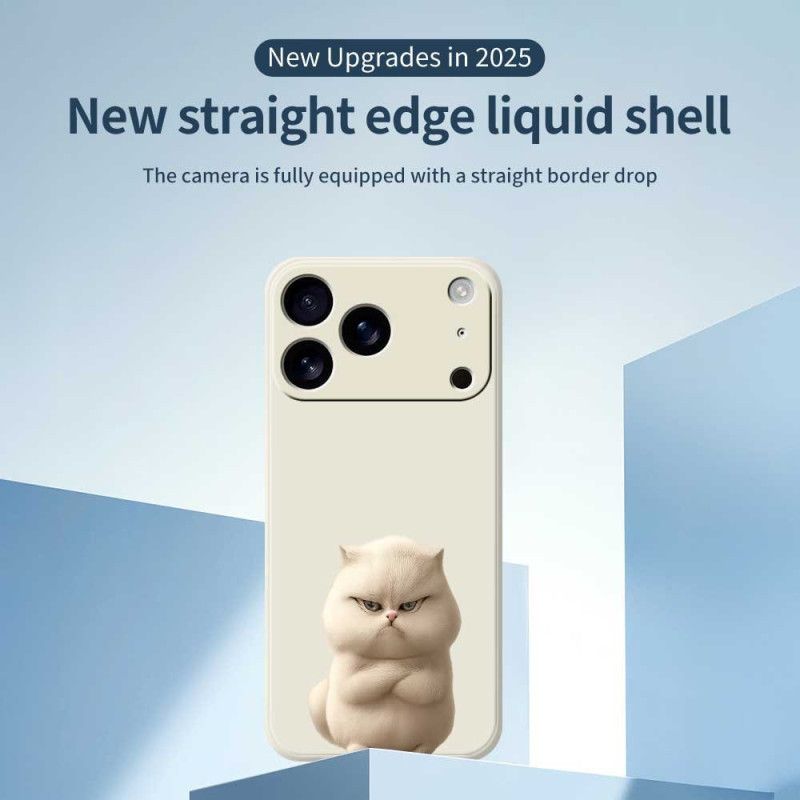 Κάλυμμα iPhone 17 Pro Υγρή Σιλικόνη Με Θυμωμένη Γάτα