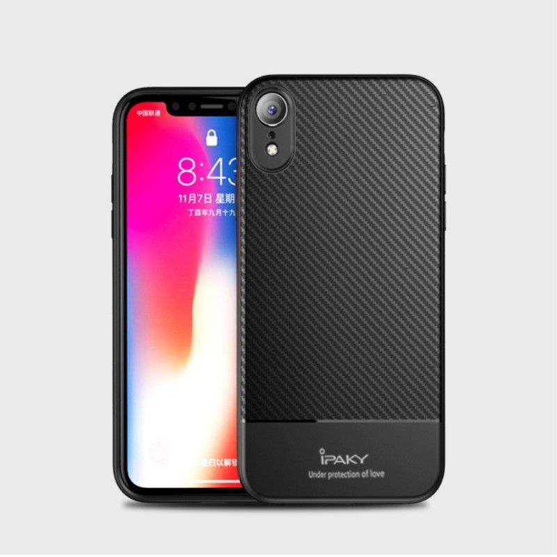 Κάλυμμα iPhone XR Μαύρο Ανθρακόνημα Ipaky
