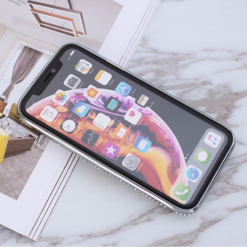 Κάλυμμα iPhone XR Μαύρο Πούλιες Και Δαχτυλίδι Με Διαμάντια