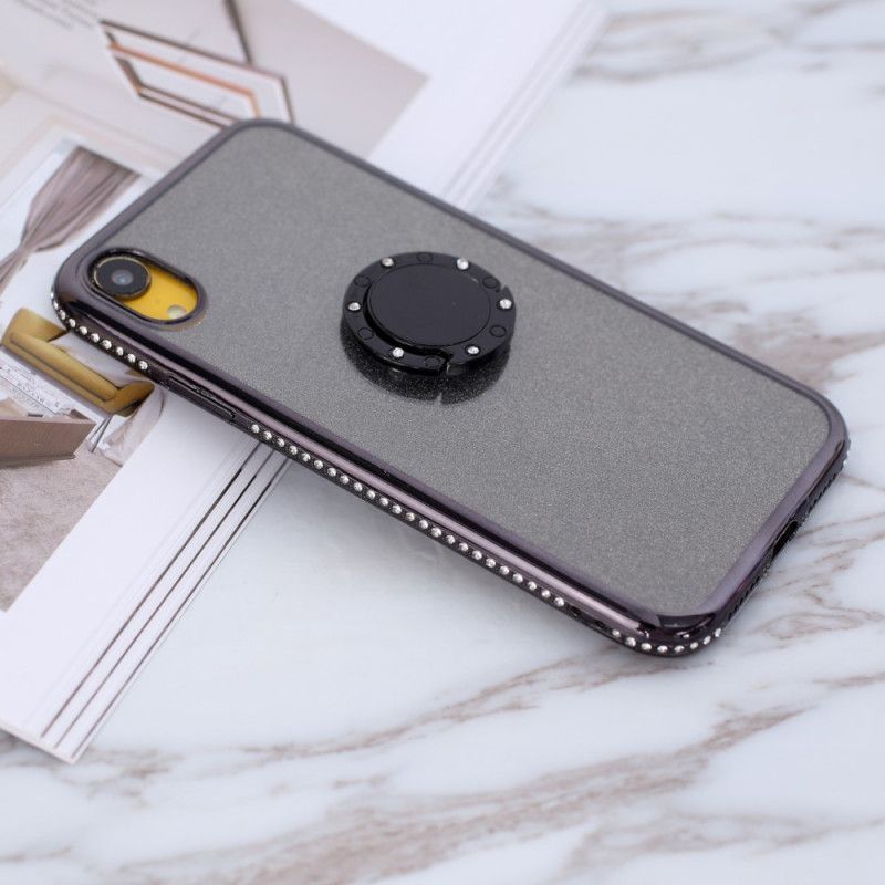 Κάλυμμα iPhone XR Μαύρο Πούλιες Και Δαχτυλίδι Με Διαμάντια