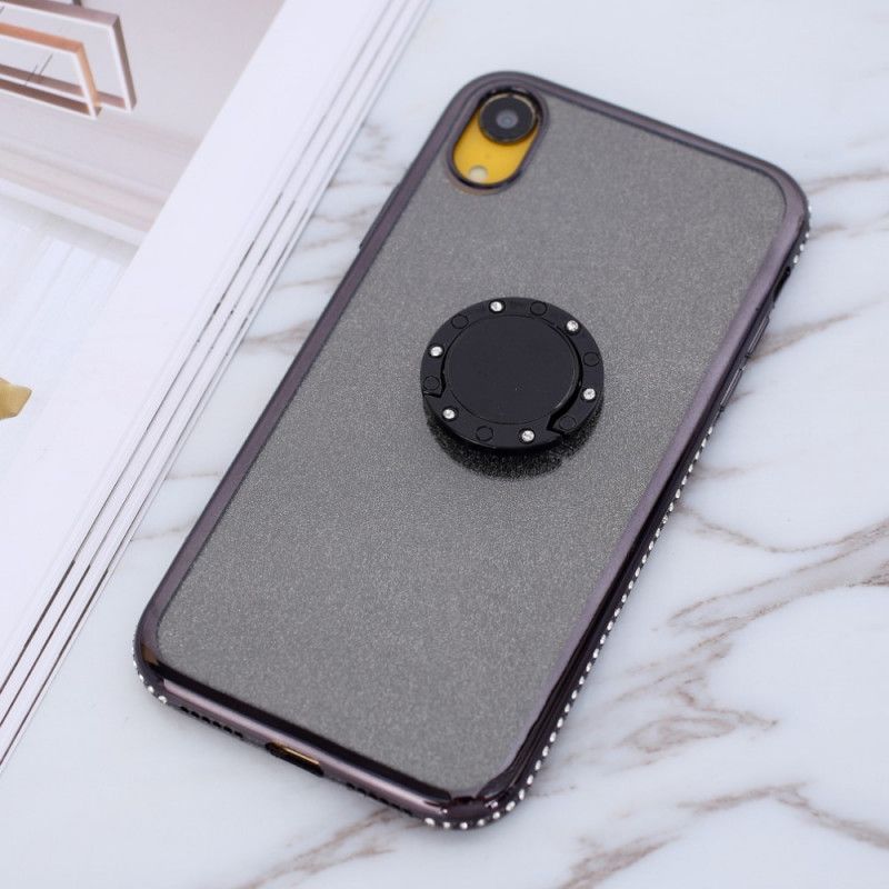 Κάλυμμα iPhone XR Μαύρο Πούλιες Και Δαχτυλίδι Με Διαμάντια