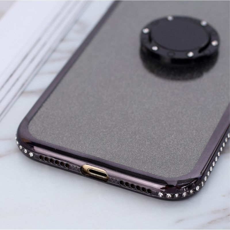 Κάλυμμα iPhone XR Μαύρο Πούλιες Και Δαχτυλίδι Με Διαμάντια