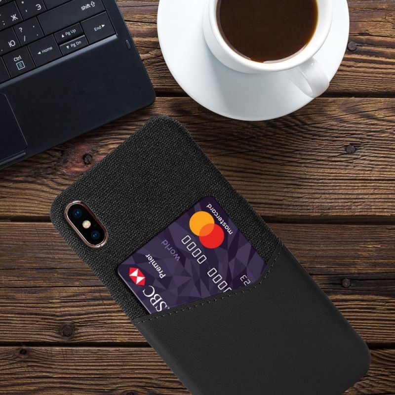 Κάλυμμα iPhone XS Max Μαύρο Κάτοχος Κάρτας Ksq σιλικόνης