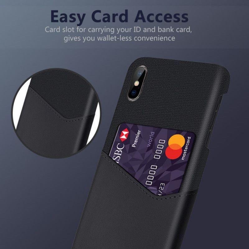 Κάλυμμα iPhone XS Max Μαύρο Κάτοχος Κάρτας Ksq σιλικόνης