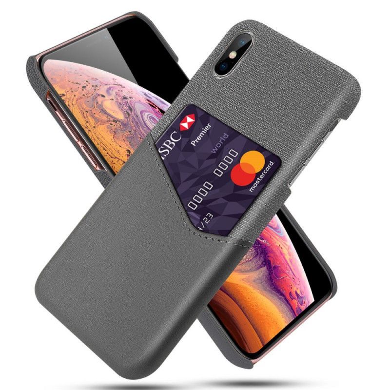 Κάλυμμα iPhone XS Max Μαύρο Κάτοχος Κάρτας Ksq σιλικόνης