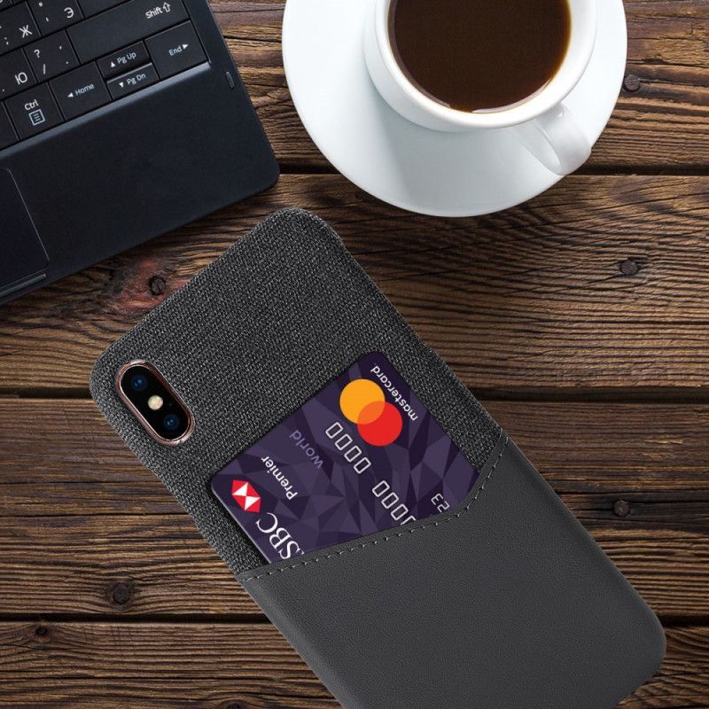 Κάλυμμα iPhone XS Max Μαύρο Κάτοχος Κάρτας Ksq σιλικόνης