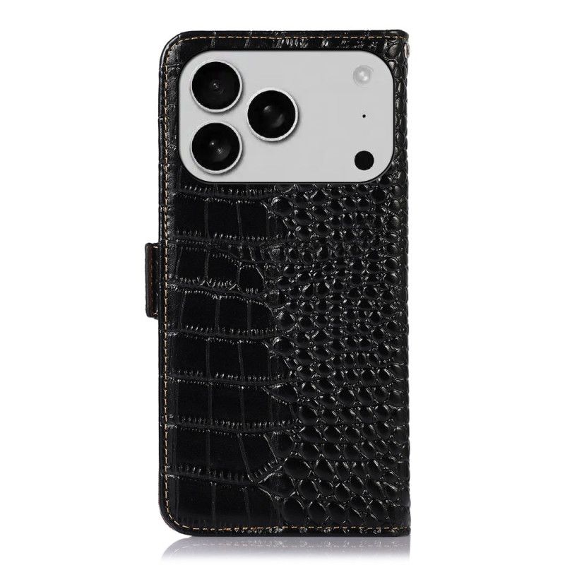 Θηκη Κινητου iPhone 17 Pro Θήκες Κινητών Δέρμα Με Ανάγλυφο Δέρμα Κροκόδειλου