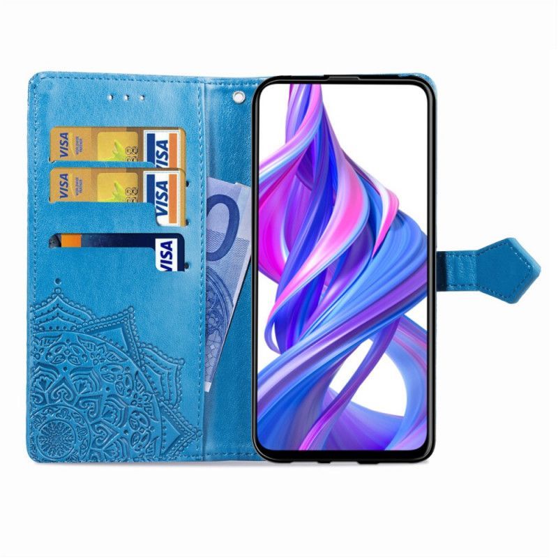 δερματινη Κάλυμμα Honor 9X Pro Μαύρο Μεσαιωνική Μάνταλα