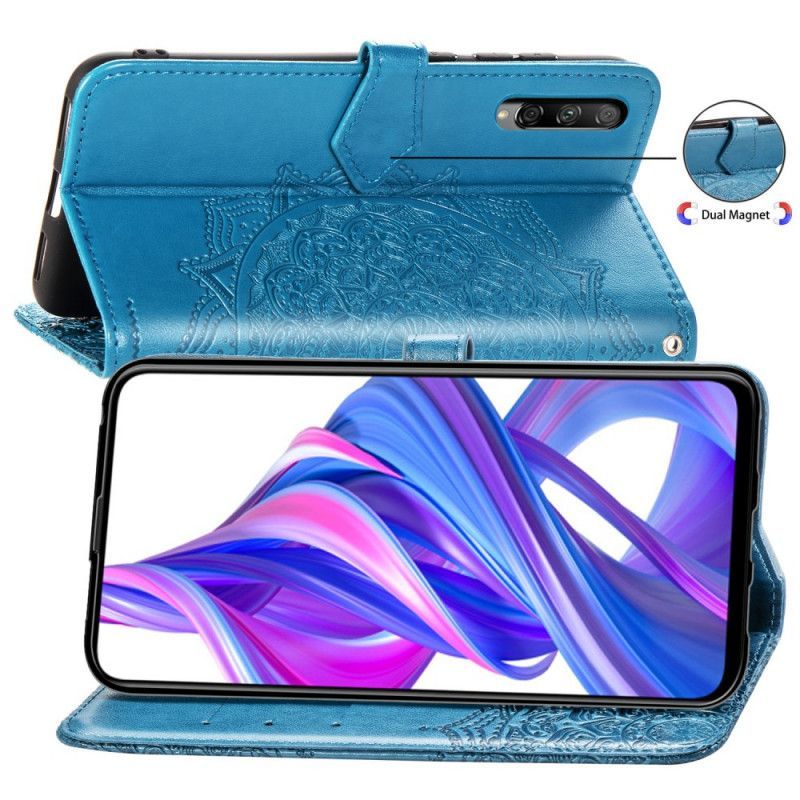 δερματινη Κάλυμμα Honor 9X Pro Μαύρο Μεσαιωνική Μάνταλα