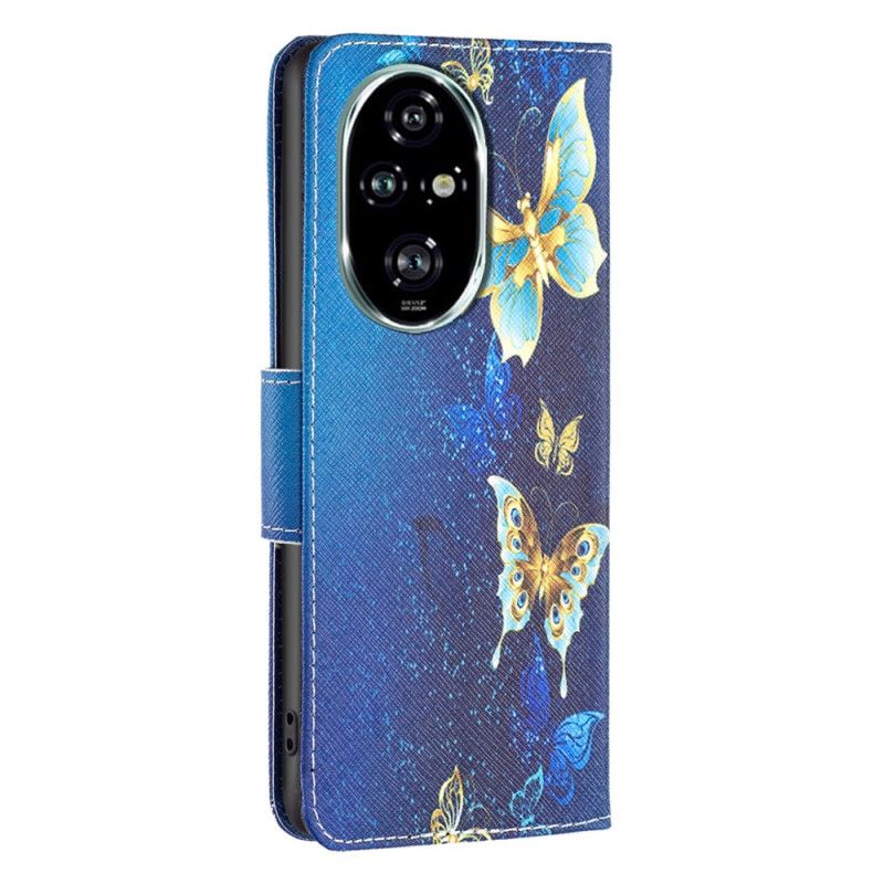 Δερματινη Θηκη Honor 200 Pro Χρυσές Πεταλούδες