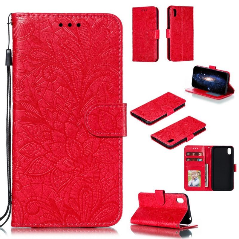 Εξώφυλλο Huawei Y5 2019 / Φυλετικά Λουλούδια Honor 8S Μωβ Strap