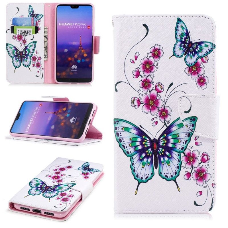 δερματινη Κάλυμμα Για Huawei P20 Pro Υπέροχες Πεταλούδες