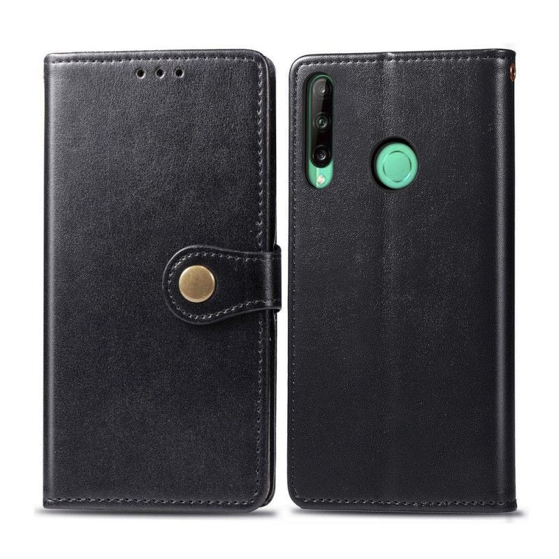 δερματινη Κάλυμμα Για Huawei P40 Lite E / Y7p Μαύρο Απομίμηση Δέρματος Και Vintage Κούμπωμα