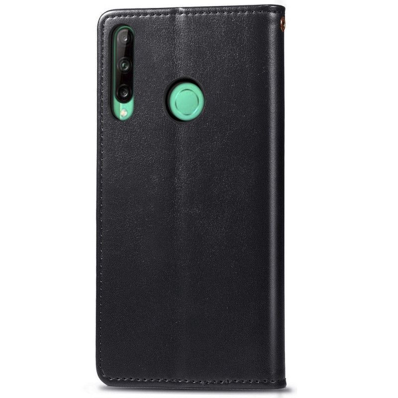 δερματινη Κάλυμμα Για Huawei P40 Lite E / Y7p Μαύρο Απομίμηση Δέρματος Και Vintage Κούμπωμα