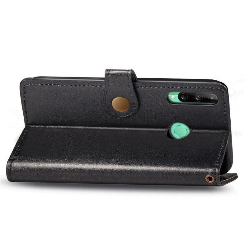 δερματινη Κάλυμμα Για Huawei P40 Lite E / Y7p Μαύρο Απομίμηση Δέρματος Και Vintage Κούμπωμα