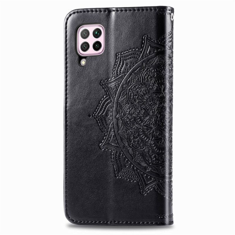 δερματινη Κάλυμμα Για Huawei P40 Lite Μαύρο Μεσαιωνική Μάνταλα