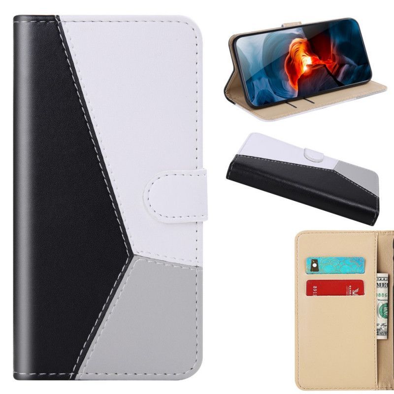 δερματινη Κάλυμμα Huawei P Smart 2020 Μαύρο Τρίχρωμο Δερμάτινο Εφέ