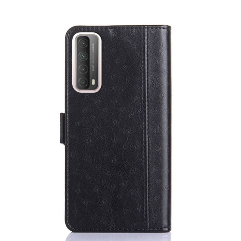 δερματινη Κάλυμμα Huawei P Smart 2021 Μαύρο Δίχρωμη Υφή Δέρματος Στρουθοκαμήλου
