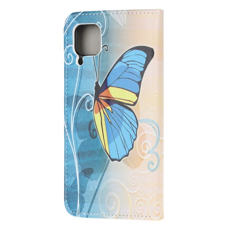 δερματινη Κάλυμμα Huawei P40 Lite Ανοιχτό Μπλε Βασιλική Πεταλούδα