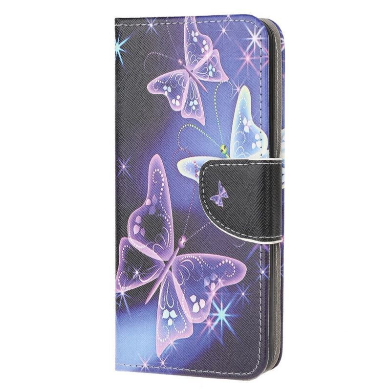 δερματινη Κάλυμμα Huawei P40 Lite Ανοιχτό Μπλε Βασιλική Πεταλούδα