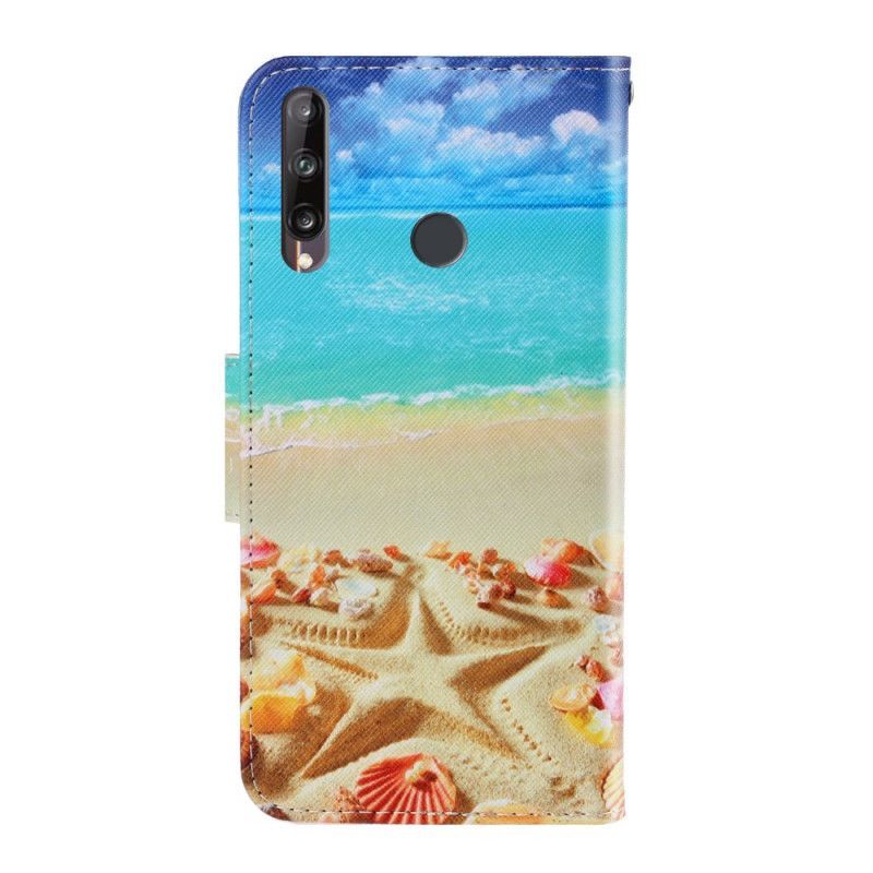 δερματινη Κάλυμμα Huawei P40 Lite E / Y7p Παραλία Με Λουριά Πρωτότυπος