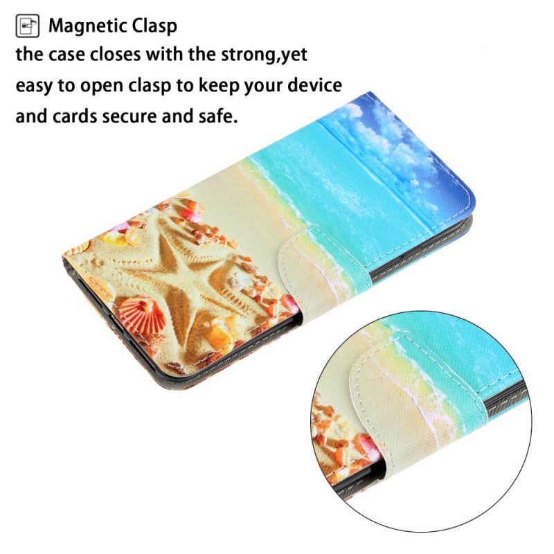δερματινη Κάλυμμα Huawei P40 Lite E / Y7p Παραλία Με Λουριά Πρωτότυπος