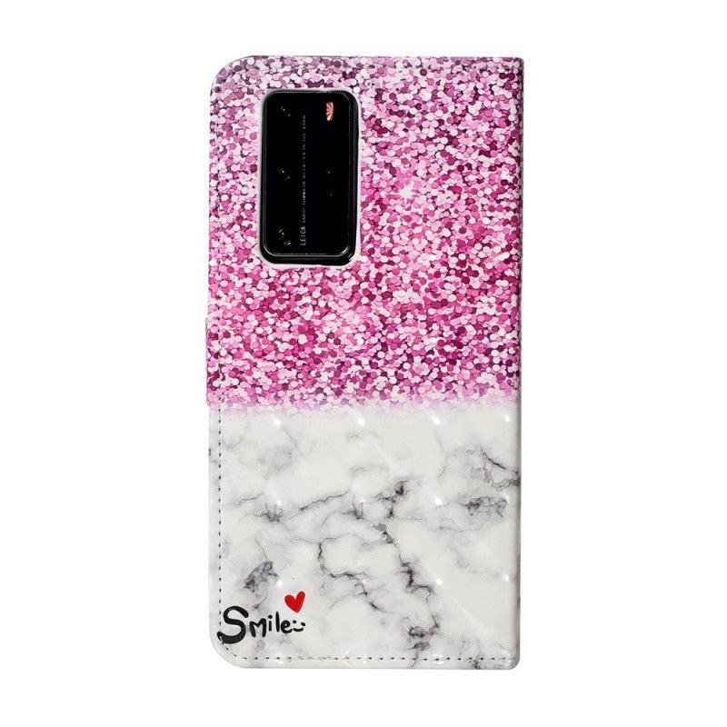 δερματινη Κάλυμμα Huawei P40 Pro Glitter Χαμόγελο