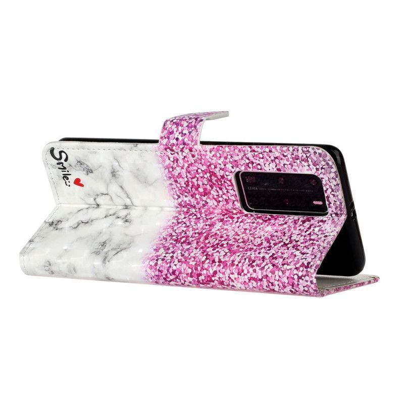 δερματινη Κάλυμμα Huawei P40 Pro Glitter Χαμόγελο