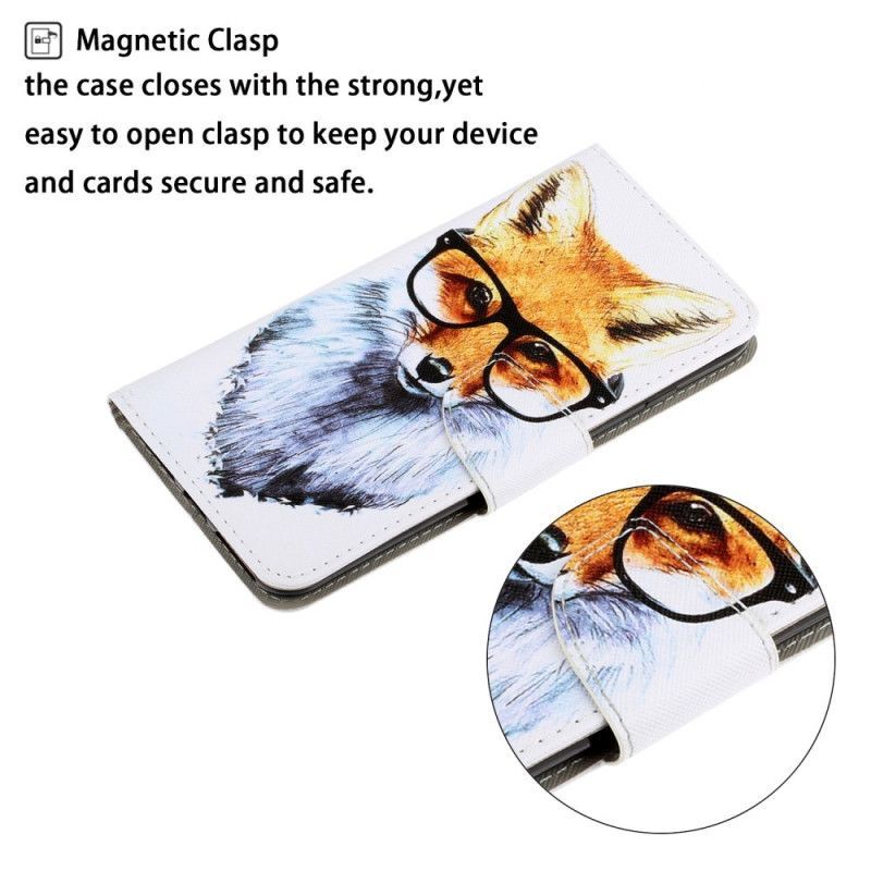 δερματινη Κάλυμμα Huawei P40 Pro Strappy Nerd Αλεπού σιλικόνης