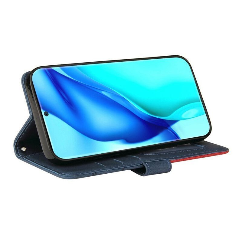 δερματινη Κάλυμμα Huawei P50 Pro Μαύρο Signature Δίχρωμο Ψεύτικο Δέρμα Πρωτότυπος