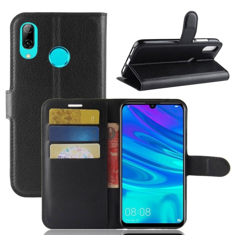 δερματινη Κάλυμμα Huawei Y7 2019 Μαύρο Κλασικό σιλικόνης