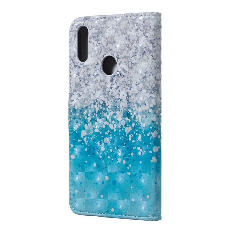 δερματινη Κάλυμμα Huawei Y7 2019 Μπλε Γκλίτερ Ντεγκραντέ σιλικόνης