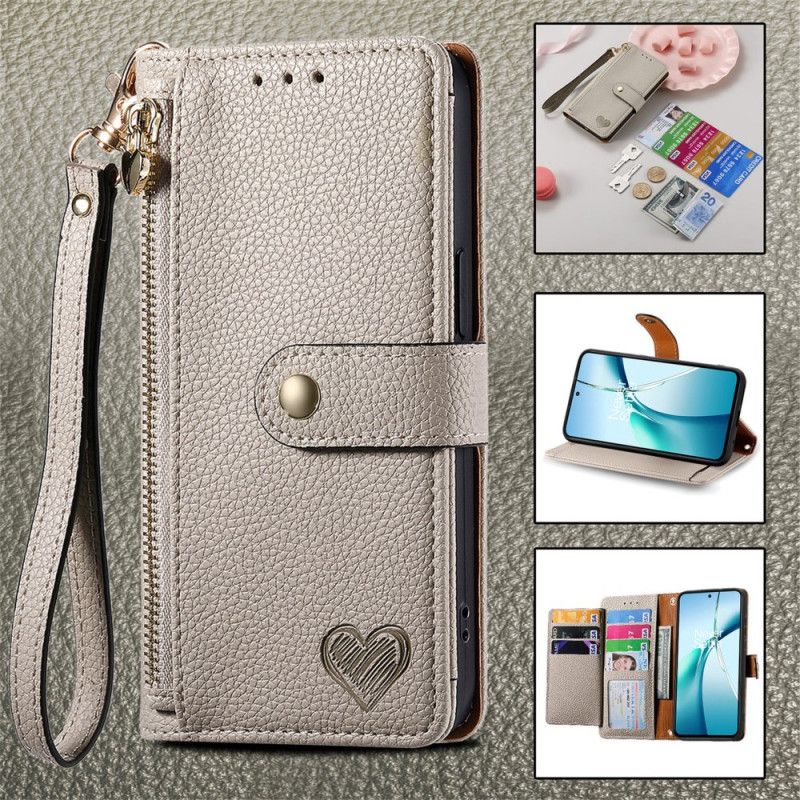 Δερματινη Θηκη Huawei Nova 13 Pro Προστασία Rfid Με Σχεδίαση Καρδιάς Σιλικόνης