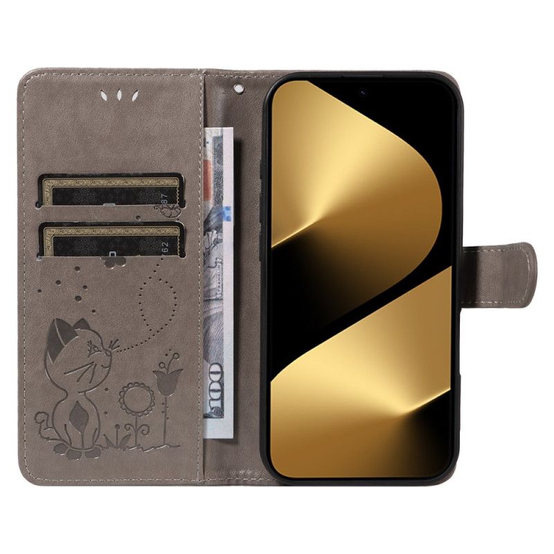 Δερματινη Θηκη Huawei Pura 80 Ultra Μέλισσα Και Γάτα